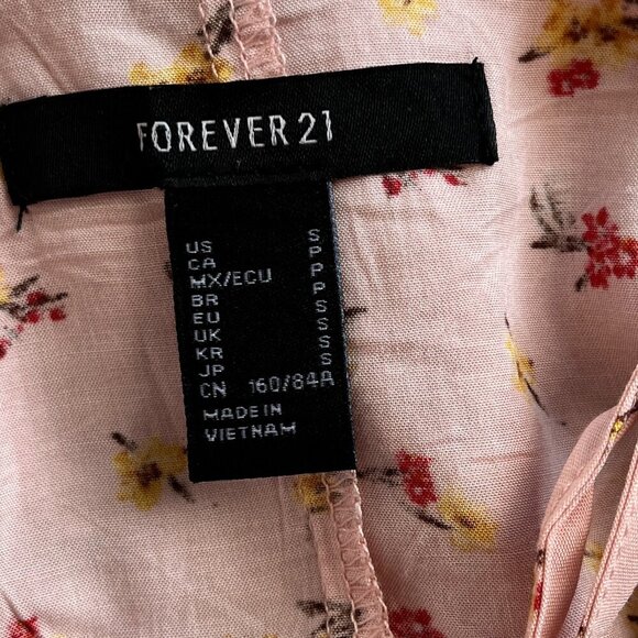 Forever 21 Pink SMALL Flounce Top Floral - Picture 9 of 9